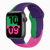 Ремешок - ApW Apple Watch 38/40/41мм силикон на кнопке (008) (multicolor)