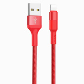 Кабель USB - Apple lightning Hoco X26 Xpress  100см 2,4A  (red)