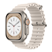 Ремешок - ApW26 Ocean Band Apple Watch 42/44/45/49мм силикон (ivory white)