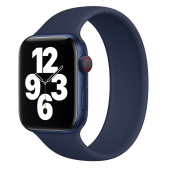 Ремешок - ApW15 монобраслет Apple Watch 42/44/45мм (170мм) силикон (dark blue)