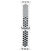 Ремешок - ApW Sport N Apple Watch 42/44/45мм силикон на кнопке (L) (white/black)