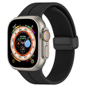 Ремешок - ApW29 Apple Watch 42/44/45мм силикон на магните (black)
