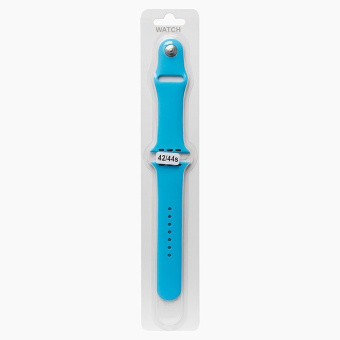 Ремешок - ApW Sport Band Apple Watch 42/44/45мм силикон на кнопке (S) (light blue)