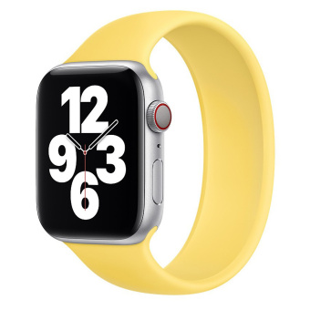 Ремешок - ApW15 монобраслет Apple Watch 38/40/41мм (160мм) силикон (yellow)
