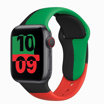 Ремешок - ApW Apple Watch 38/40/41мм силикон на кнопке (005) (multicolor)