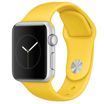Ремешок - ApW Sport Band Apple Watch 38/40/41мм силикон на кнопке (S) (yellow)