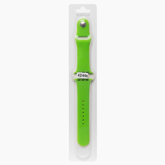 Ремешок - ApW Sport Band Apple Watch 42/44/45мм силикон на кнопке (S) (green)