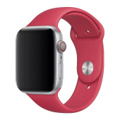 Ремешок - ApW Sport Band Apple Watch 42/44/45мм силикон на кнопке (S) (dark coral)