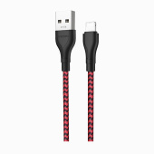 Кабель USB - Apple lightning Borofone BX39 Beneficial  100см 2,4A  (black/red)