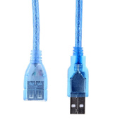 Кабель-удлинитель USB -  300см 1,5A (silver)