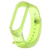 Ремешок - WB11 Xiaomi Mi Band 5/Mi Band 6 силикон на кнопке (регулируемый) (green)