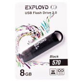 Флэш накопитель USB  8 Гб Exployd 570 (black)