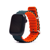 Ремешок - ApW26 Ocean Band Apple Watch 42/44/45/49 mm силикон (dark green/orange)