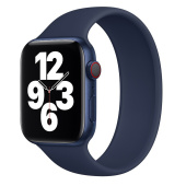 Ремешок - ApW15 монобраслет Apple Watch 42/44/45/49 mm силикон (dark blue)