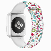 Ремешок - ApW16 Apple Watch 42/44/45/49 mm силикон на кнопке (001) (multicolor)