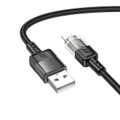Кабель USB - Apple lightning Hoco U129 Spirit  120см 2,4A  (black)
