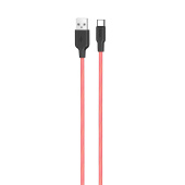 Кабель USB - Type-C Hoco X21 Plus Silicone  100см 3A  (black/red)