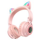 Bluetooth-наушники полноразмерные Borofone BO18 cat ear (pink)
