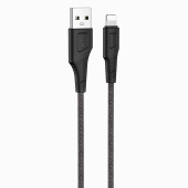 Кабель USB - Apple lightning Hoco X58 Airy silicone  100см 2,4A  (black)