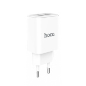 Адаптер Сетевой с кабелем Hoco C62A Victoria 2USB 2,1A/10W (USB/Lightning) (white)