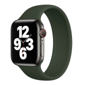 Ремешок - ApW15 монобраслет Apple Watch 42/44/45мм (150мм) силикон (dark green)