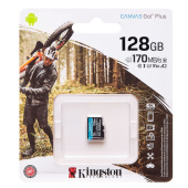 Карта флэш-памяти MicroSD 128 Гб Kingston Canvas Go Plus UHS-I U3 V30 A2 (170/70 Mb/s) без адаптера 