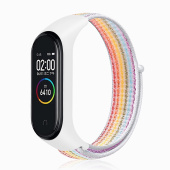 Ремешок - WB09 Xiaomi Mi Band 3/Mi Band 4 текстиль липучка (регулируемый) (rainbow)