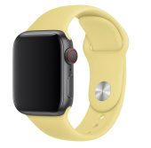 Ремешок - ApW Sport Band Apple Watch 42/44/45мм силикон на кнопке (L) (lemon cream)