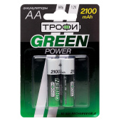 Аккумулятор AA Трофи HR6 (2-BL) Ni-MH 2100 mAh (20/240) (green)
