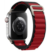 Ремешок - ApW27 Alpine Loop Apple Watch 42/44/45/49мм текстиль (black/bordo)