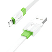 Кабель USB - Apple lightning Borofone BX89  100см 2,4A  (white/green)