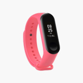 Ремешок - WB13 Xiaomi Mi Band 3/Mi Band 4 силикон на кнопке (регулируемый) (pink)