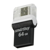 Флэш накопитель USB 64 Гб Smart Buy OTG Poko (black)
