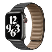 Ремешок - ApW31 Apple Watch 42/44/45/49 mm экокожа на магните (black)