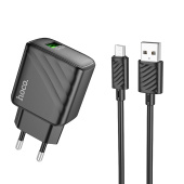 Адаптер Сетевой с кабелем Hoco CS21A Rich QC3.0 USB 18W (USB/Micro USB) (black)