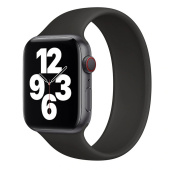 Ремешок - ApW15 монобраслет Apple Watch 42/44/45/49 mm силикон (black)