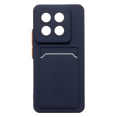 Чехол-накладка - SC337 с картхолдером для "Xiaomi 14 Pro" (dark blue) (228830)