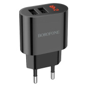 Адаптер Сетевой Borofone BA63A Richy USB 2,4A/10W (black)