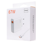 Адаптер Сетевой с кабелем Xiaomi Mi USB/Type-C 67W (Класс С) (white)