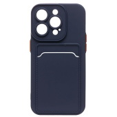 Чехол-накладка - SC315 с картхолдером для "Apple iPhone 14 Pro Max" (dark blue) (214402)