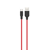 Кабель USB - Type-C Hoco X21 Plus (silicone)  200см 3A  (red/black)