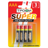 Батарейка AAA Трофи R03 SUPER HEAVY DUTY Zinc (4-BL) (40/960)