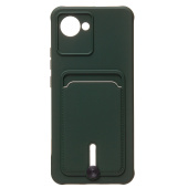 Чехол-накладка - SC304 с картхолдером для "Realme C30" (dark green)