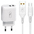 Адаптер Сетевой с кабелем SKYDOLPHIN SC22EBT 2USB 2,1A/10W (USB/Type-C) (white)