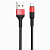 Кабель USB - Apple lightning Hoco X26 Xpress  100см 2,4A  (black/red)