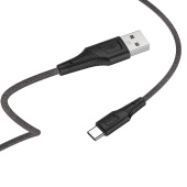 Кабель USB - micro USB Hoco X58 Airy silicone  100см 2,4A  (black)