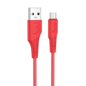 Кабель USB - micro USB Hoco X58 Airy silicone  100см 3A  (red)