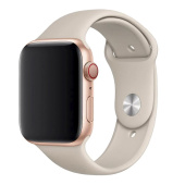 Ремешок - ApW Sport Band Apple Watch 42/44/45мм силикон на кнопке (S) (ivory)